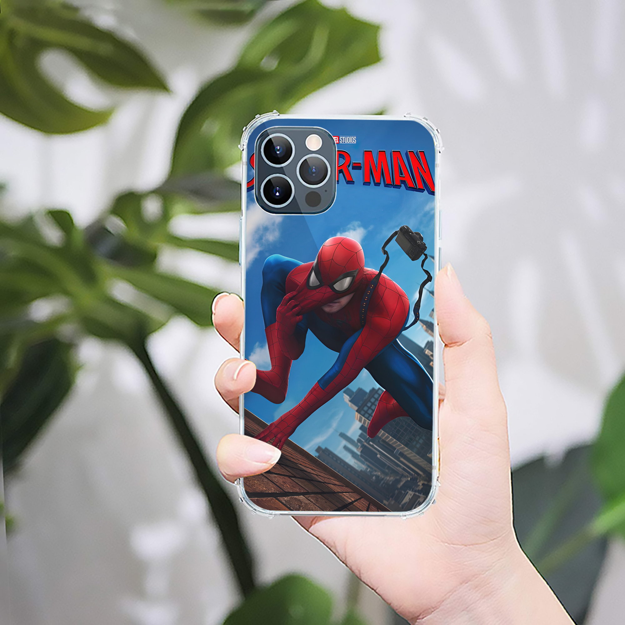 （画像用） Spider Man スパイダーマン 【iPhone 12シリーズ対応】透明スマホケース（クリアソフトケース）